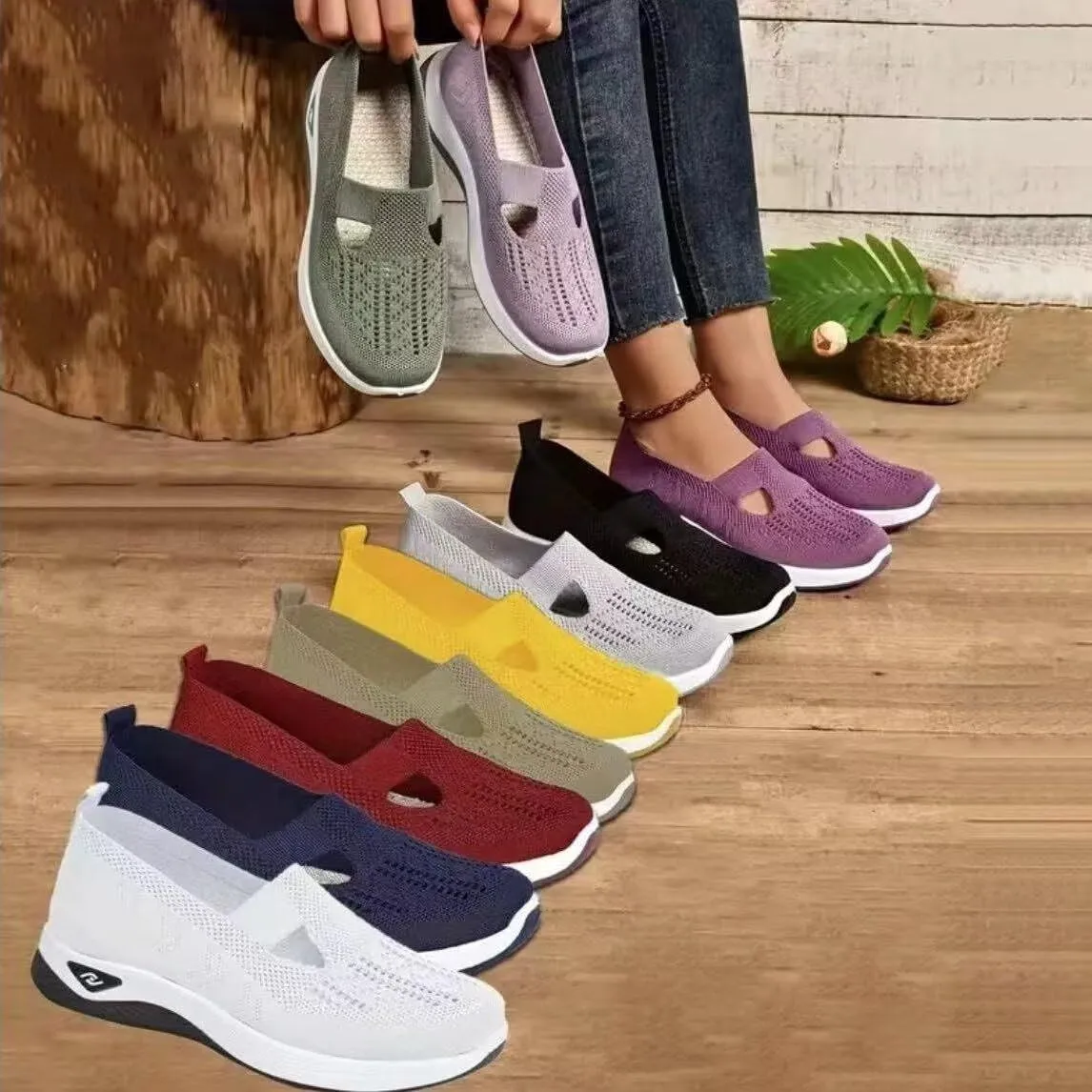 Women's Orthopedic Mesh Walking Shoes Athletic Sport Running Sneakers Slip-on Cozy Breathable