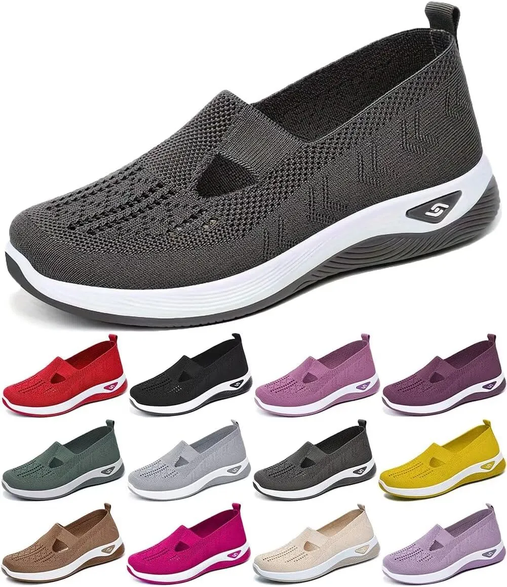 Women's Orthopedic Mesh Walking Shoes Athletic Sport Running Sneakers Slip-on Cozy Breathable