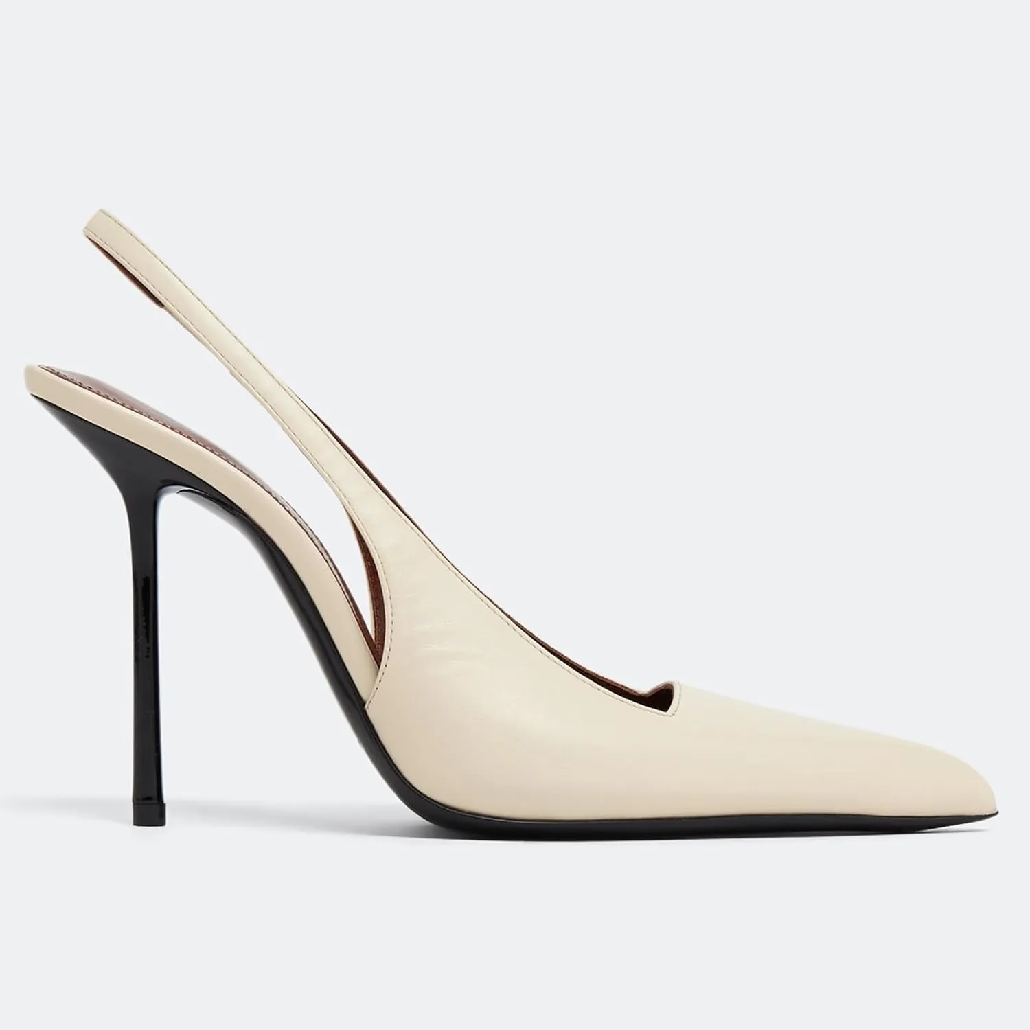 Women's Slingback Stiletto Heels Stretch Strap Slip On Pumps Shoes Pointed Toe Backless Patent Leather Dress High Heels