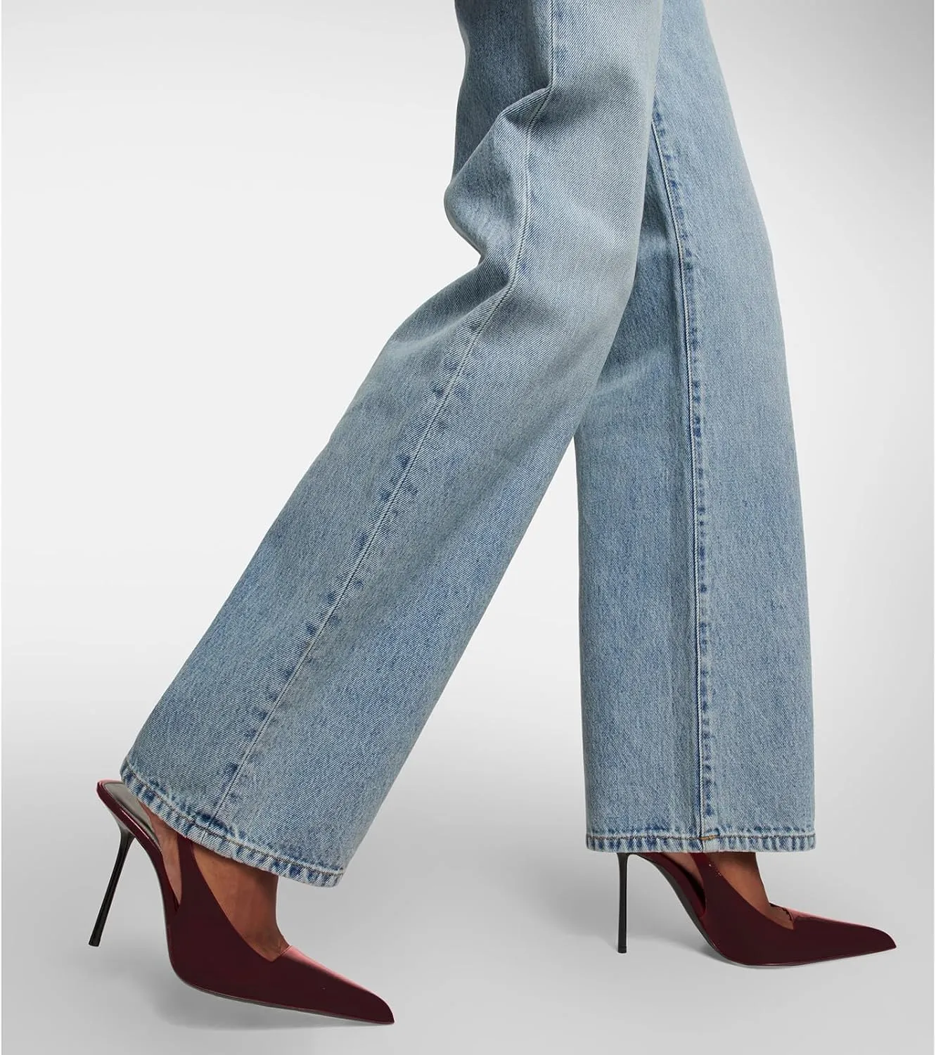 Women's Slingback Stiletto Heels Stretch Strap Slip On Pumps Shoes Pointed Toe Backless Patent Leather Dress High Heels
