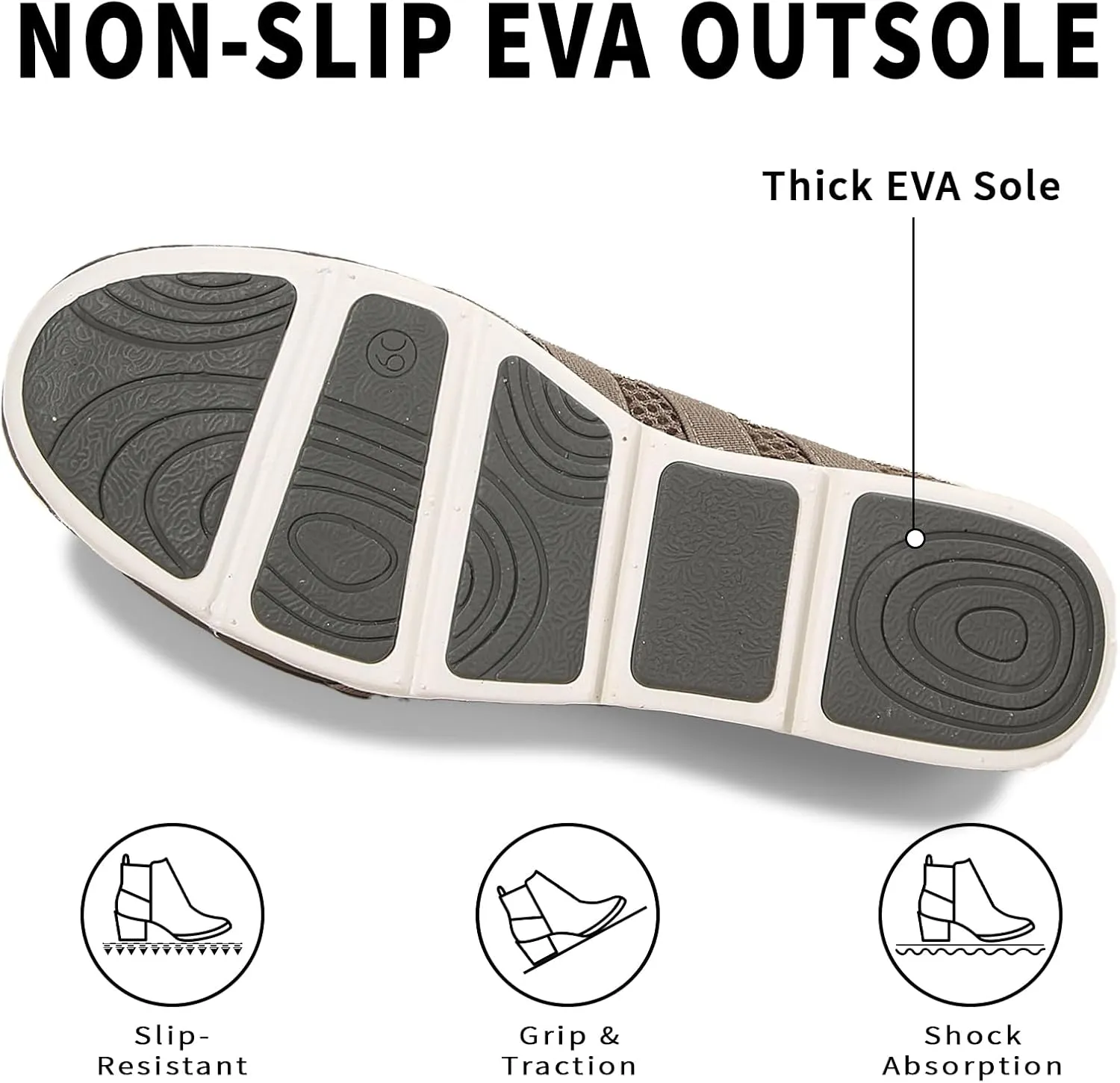 Women's Slip-On Loafers for Gyming Breathable Walking Shoes Lightweight Casual Sneaker with Zipper
