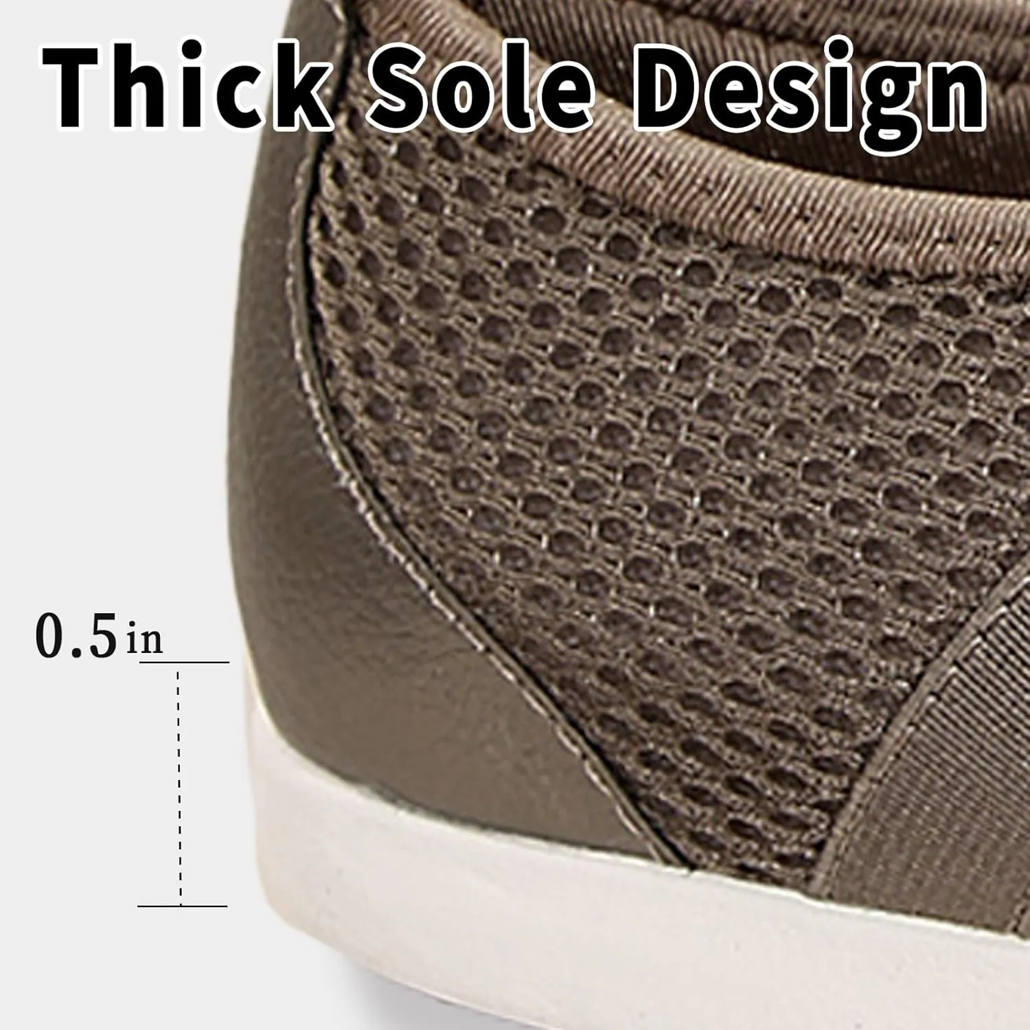 Women's Slip-On Loafers for Gyming Breathable Walking Shoes Lightweight Casual Sneaker with Zipper