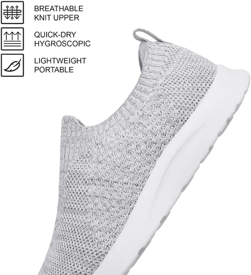 Women's Slip On Shoes, Stretch Knit Walking Shoes, Comfort Sneaker for Work, Travel, Commute