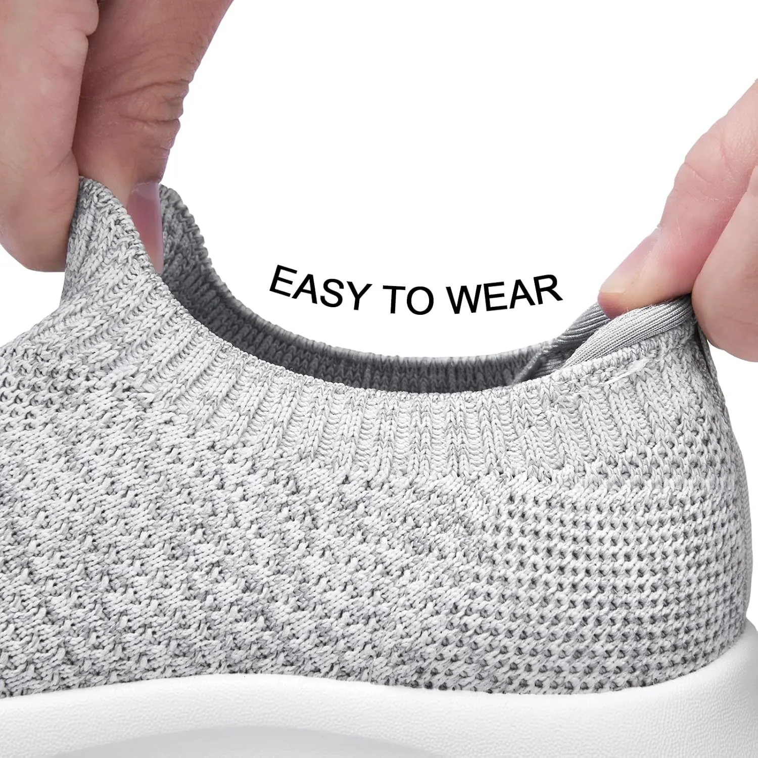 Women's Slip On Shoes, Stretch Knit Walking Shoes, Comfort Sneaker for Work, Travel, Commute