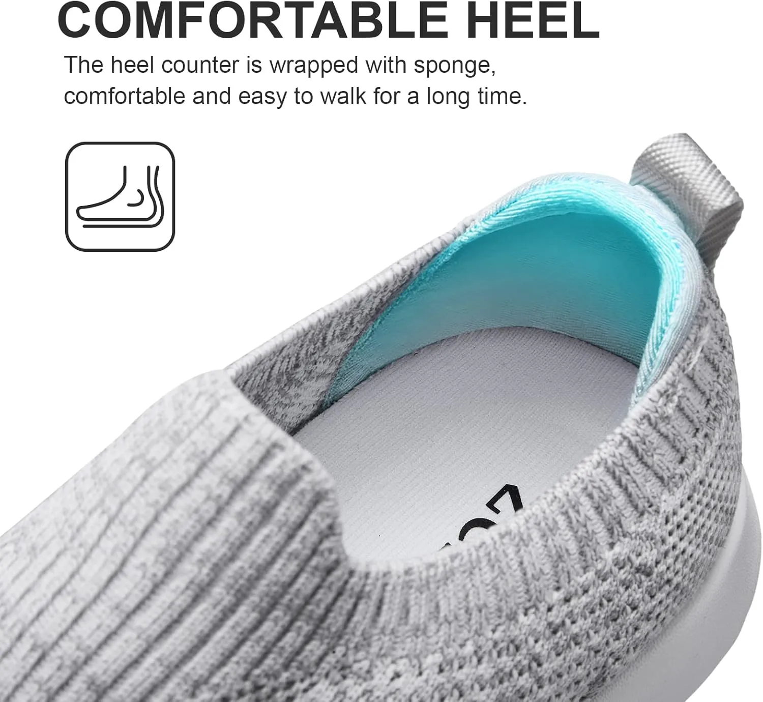 Women's Slip On Shoes, Stretch Knit Walking Shoes, Comfort Sneaker for Work, Travel, Commute