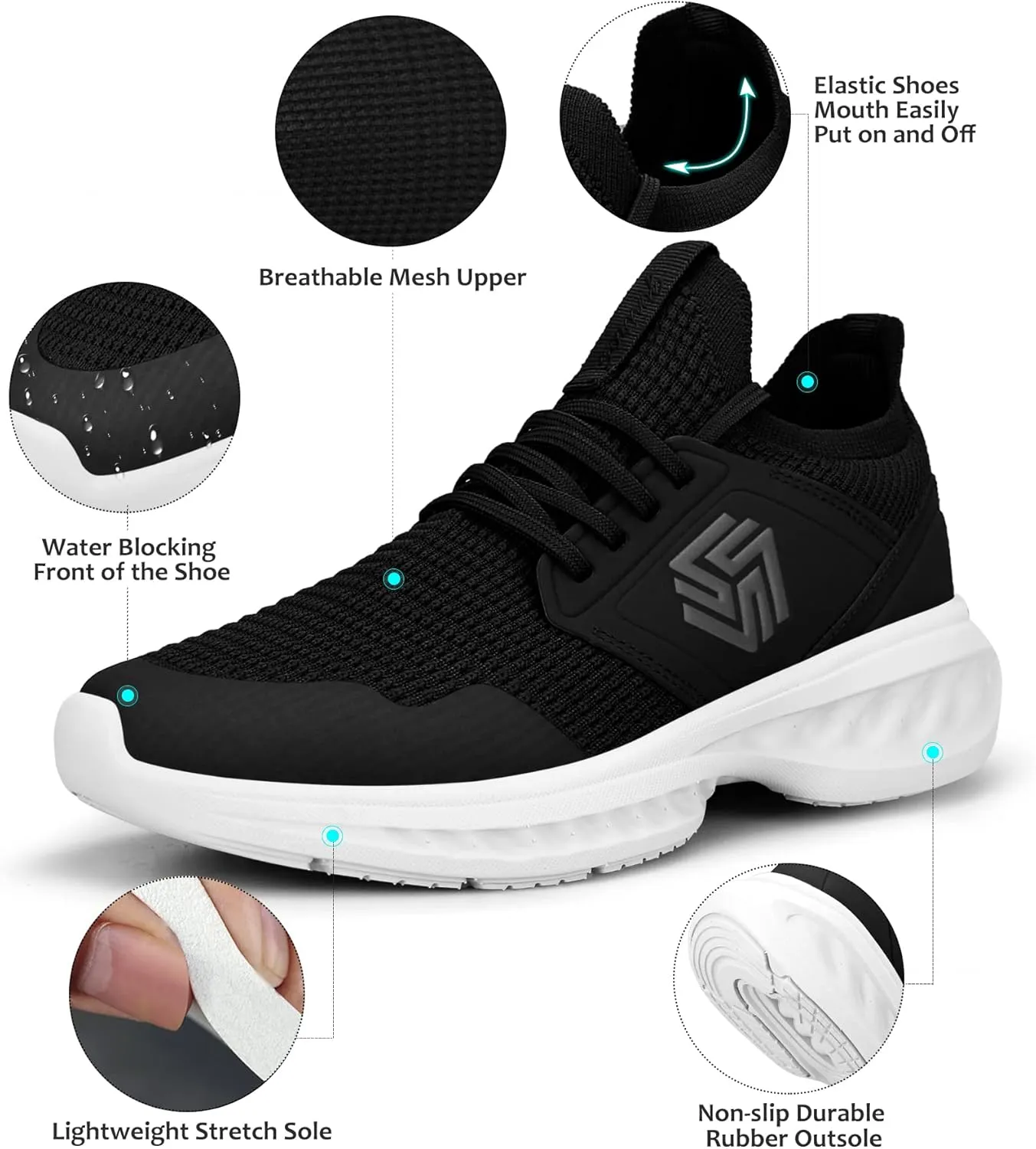 Womens Slip On Walking Shoes Non Slip Running Shoes Breathable Workout Shoes Lightweight Gym Sneakers