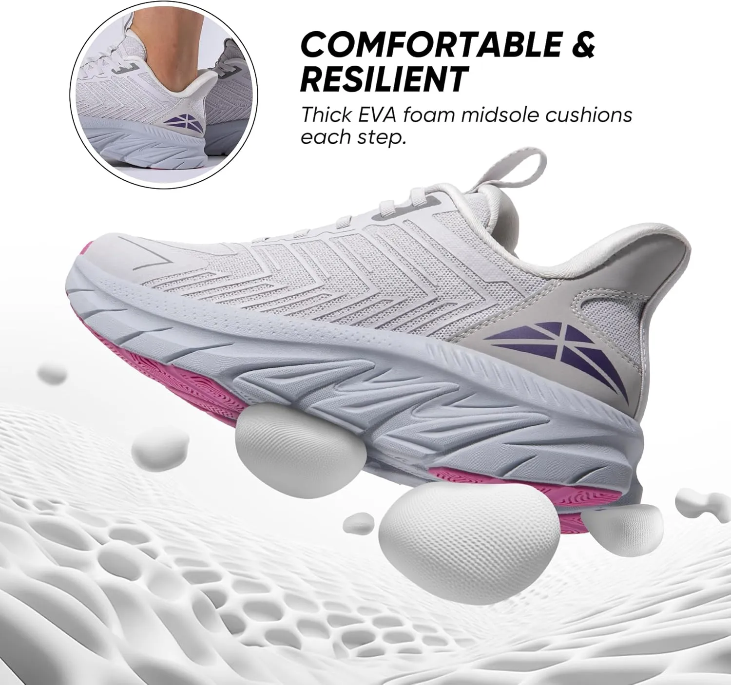 Women's Slip On Walking Shoes Running Comfortable Tennis Breathable Non Slip Athletic Gym Workout Cross Training Fashion Sneakers