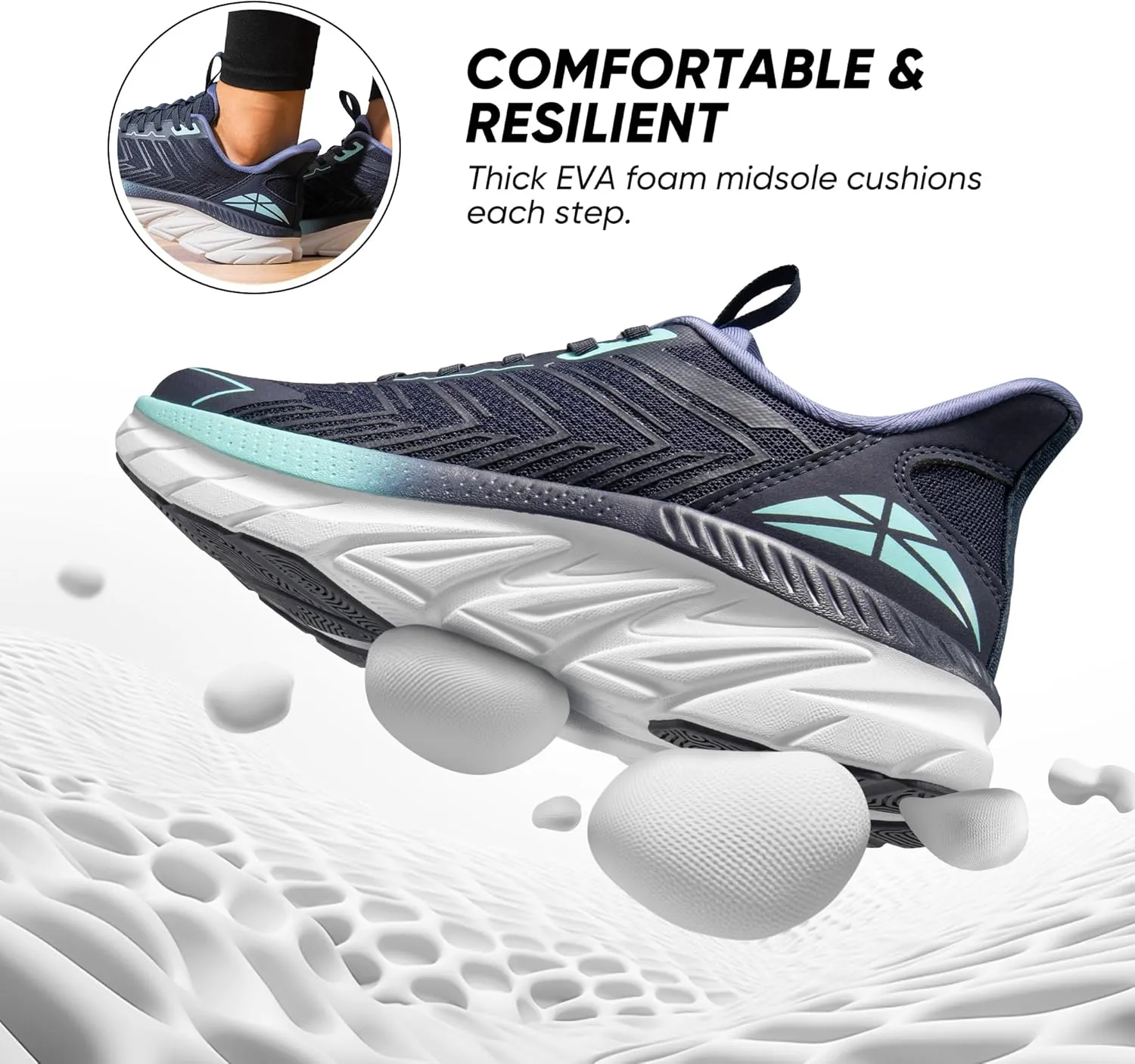 Women's Slip On Walking Shoes Running Comfortable Tennis Breathable Non Slip Athletic Gym Workout Cross Training Fashion Sneakers