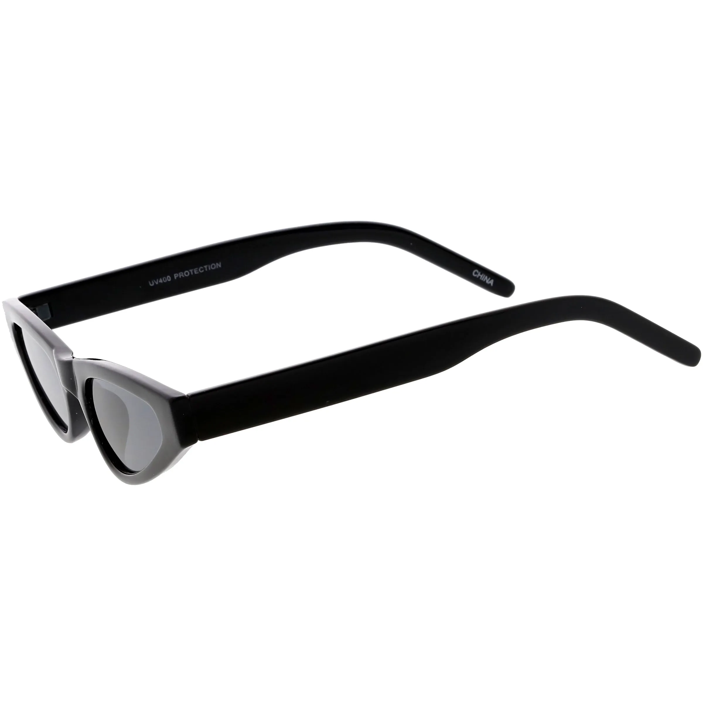 Women's Small Retro Angled Thick Frame Cat Eye Sunglasses C952