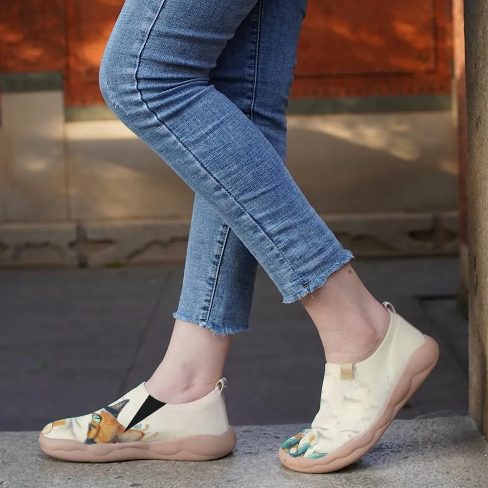 Women's Stylish Cute Slip-On Loafers Breathable Summer Ready Walking Sneakers Breathable Knitted Comfort Shoes | Cat Serises