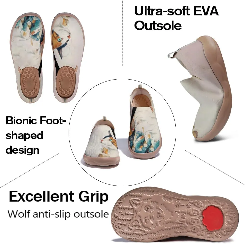 Women's Stylish Cute Slip-On Loafers Breathable Summer Ready Walking Sneakers Breathable Knitted Comfort Shoes | Cat Serises