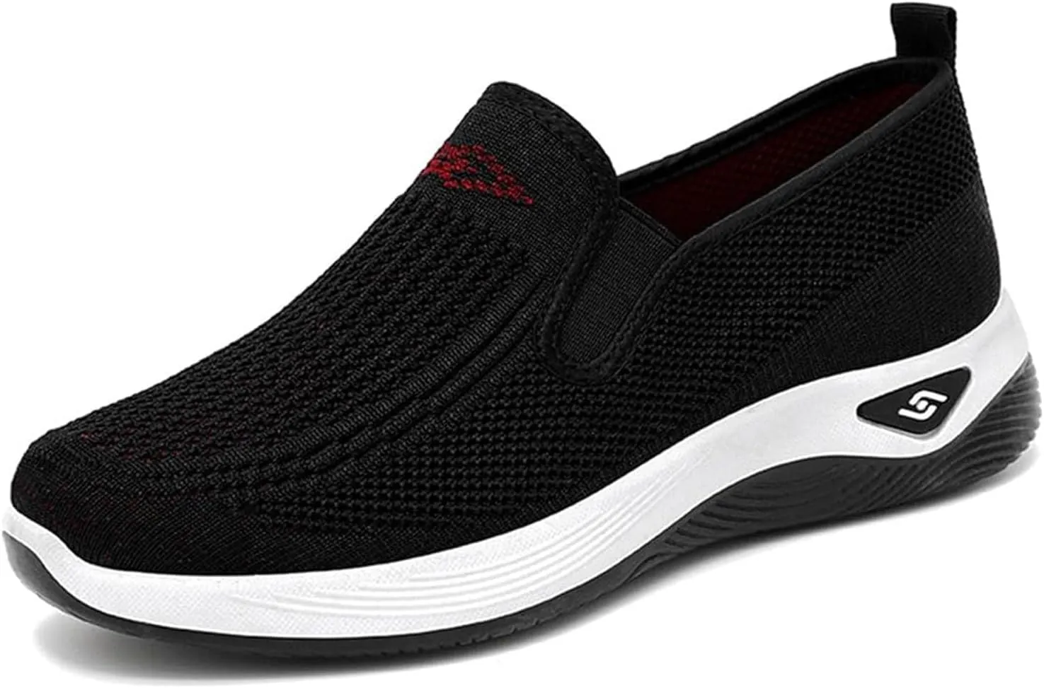 Women's Woven Orthopedic Breathable Soft Shoes Go Walk Slip on Shoes Diabetic Foam Shoes Hands Free Slip on Sneakers with Arch Support for Women