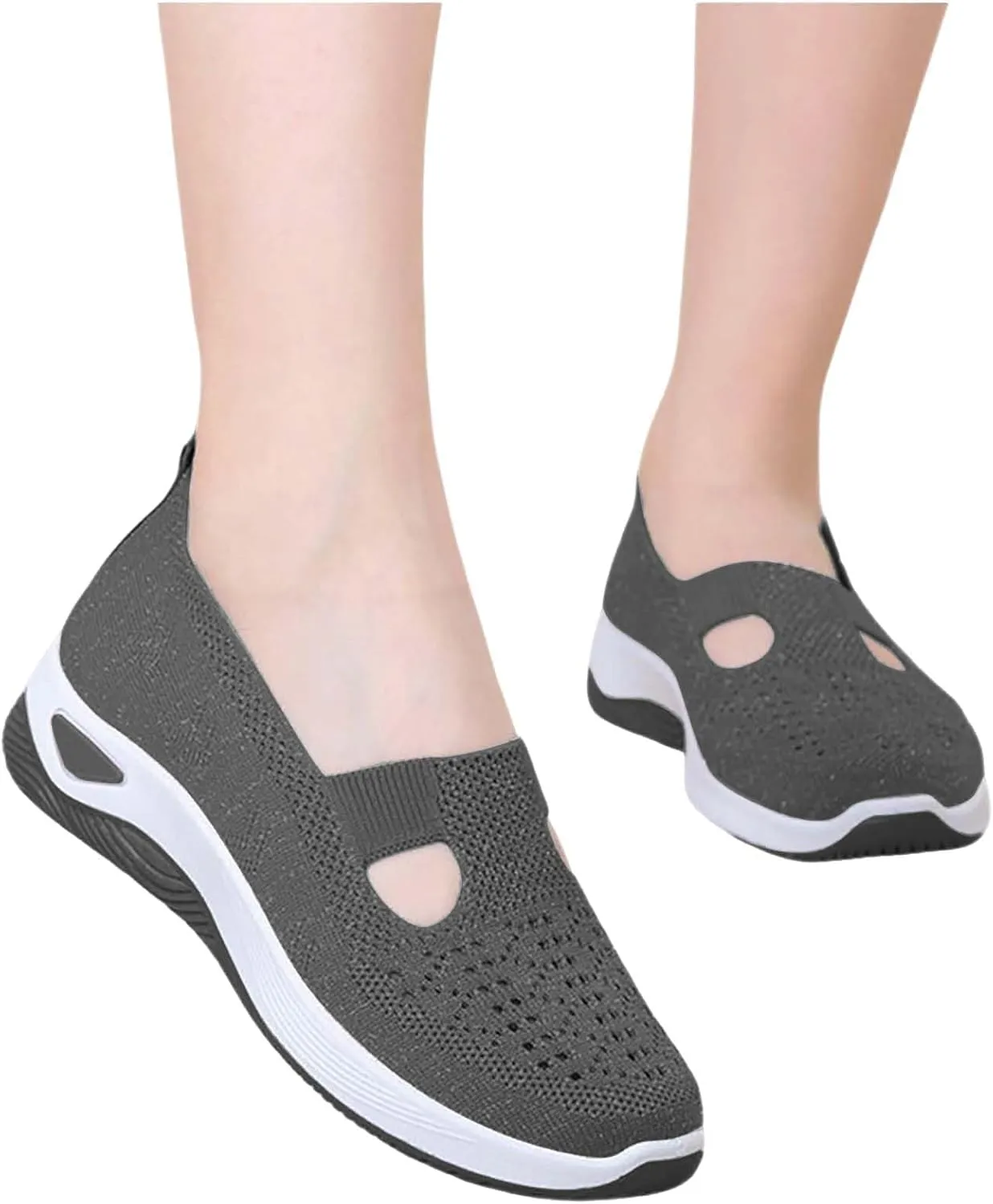 Womens Woven Orthopedic Walking Shoes Breathable Arch Support Sneakers for Heel Pain Relief Lightweight Anti Skid