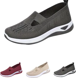 Womens Woven Orthopedic Walking Shoes Breathable Arch Support Sneakers for Heel Pain Relief Lightweight Anti Skid