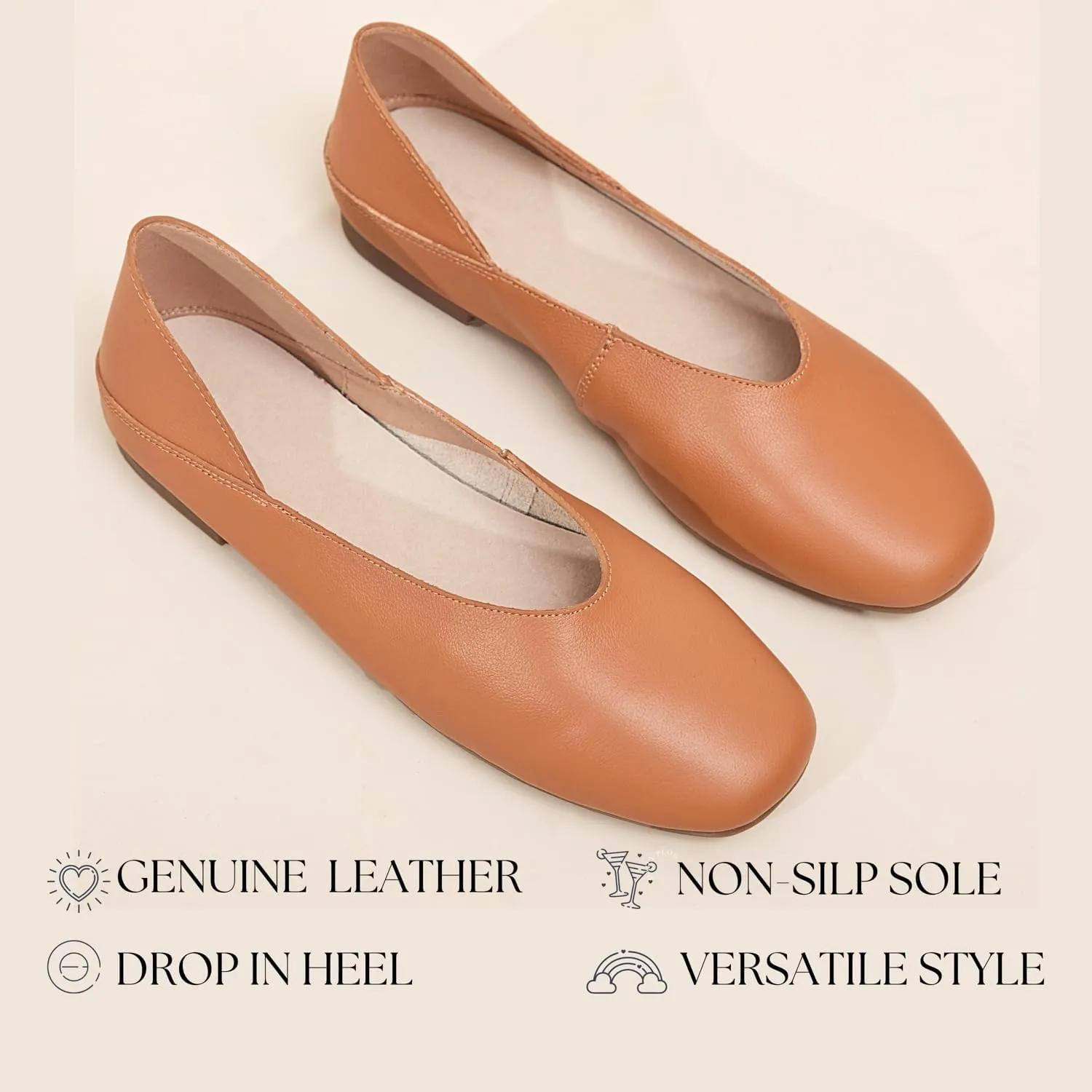 WONDERWAY Womens Foldable Ballet Flats, Comfortable Flat Breathable Ballet Shoes