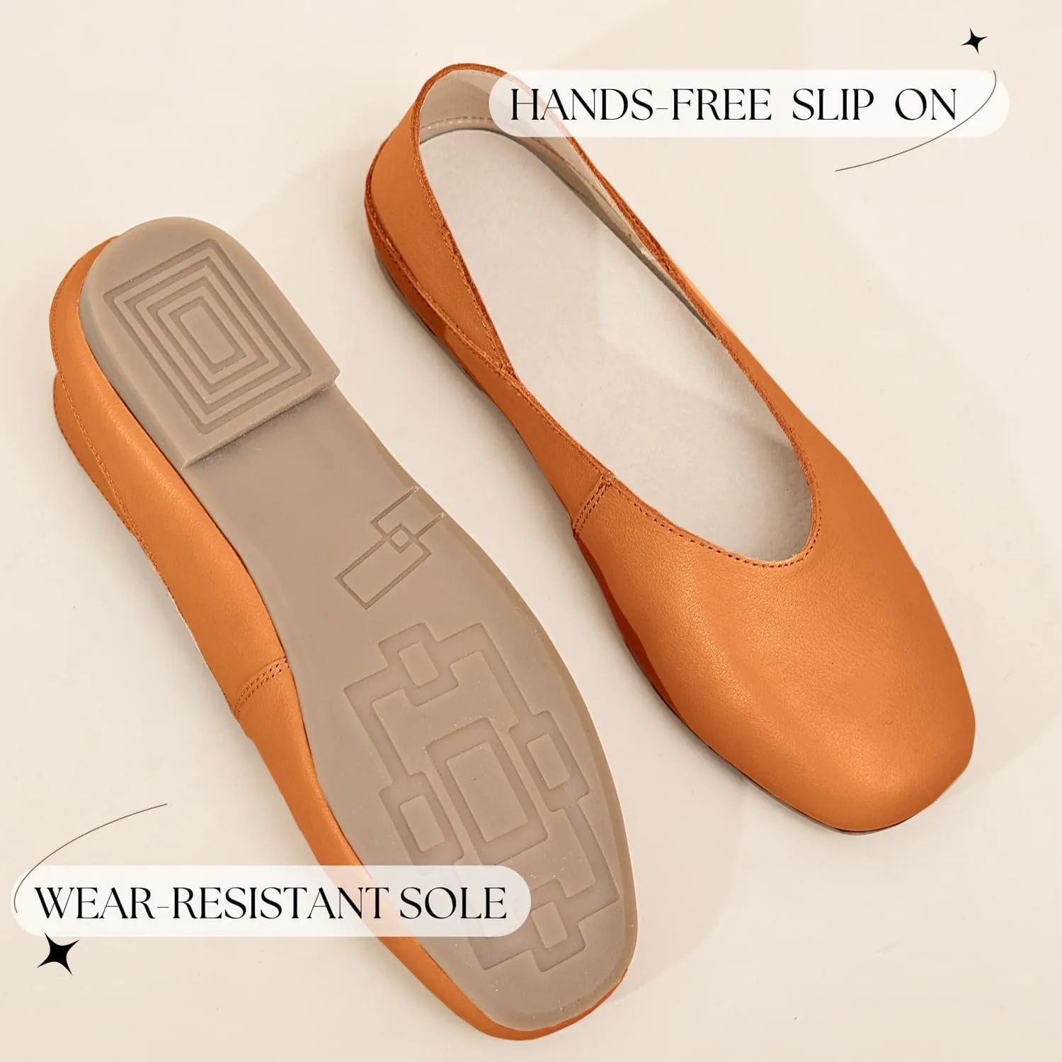WONDERWAY Womens Foldable Ballet Flats, Comfortable Flat Breathable Ballet Shoes