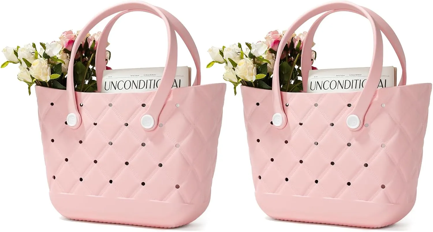 X Large Beach Bag Rubber Tote Bag, Waterproof Washable Proof Travel Bag for Women Handbag for Sports Beach Market Pool