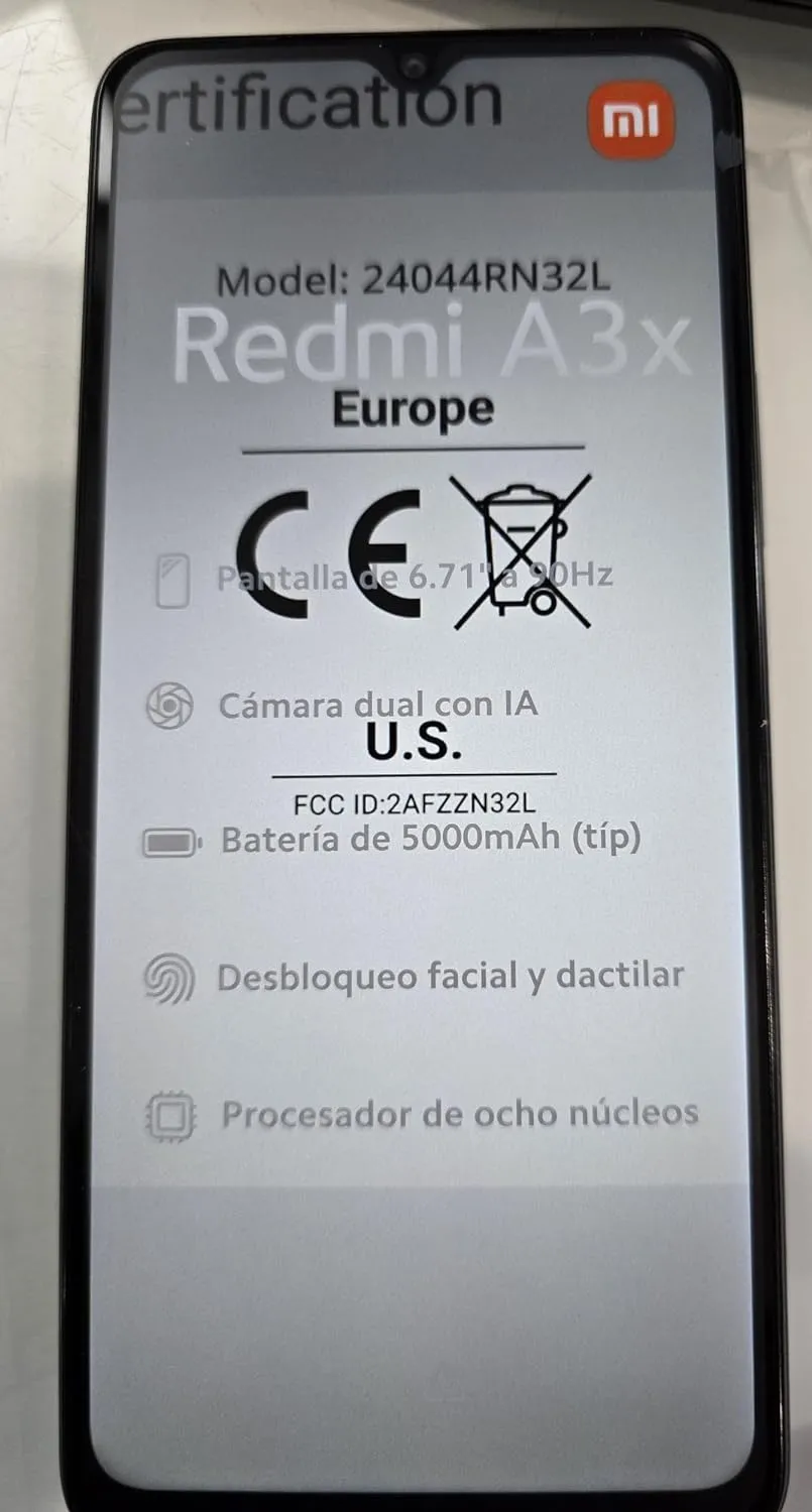 Xiaomi Redmi A3X 4G (for Tmobile Tello & Global) 128GB   4GB Global ROM Version Factory Unlocked 6.71" 8MP Dual Camera (Moonlight White)