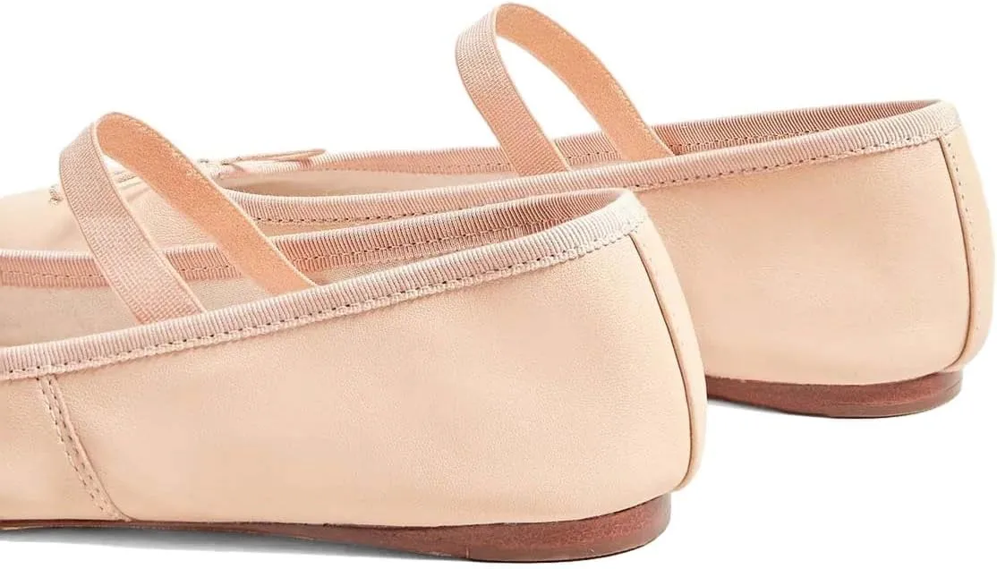 XYD Women Girls Ballet Flats Slip On Closed Almond Toe Elastic Single Strap Bowknot Cute Dress Date Shoes