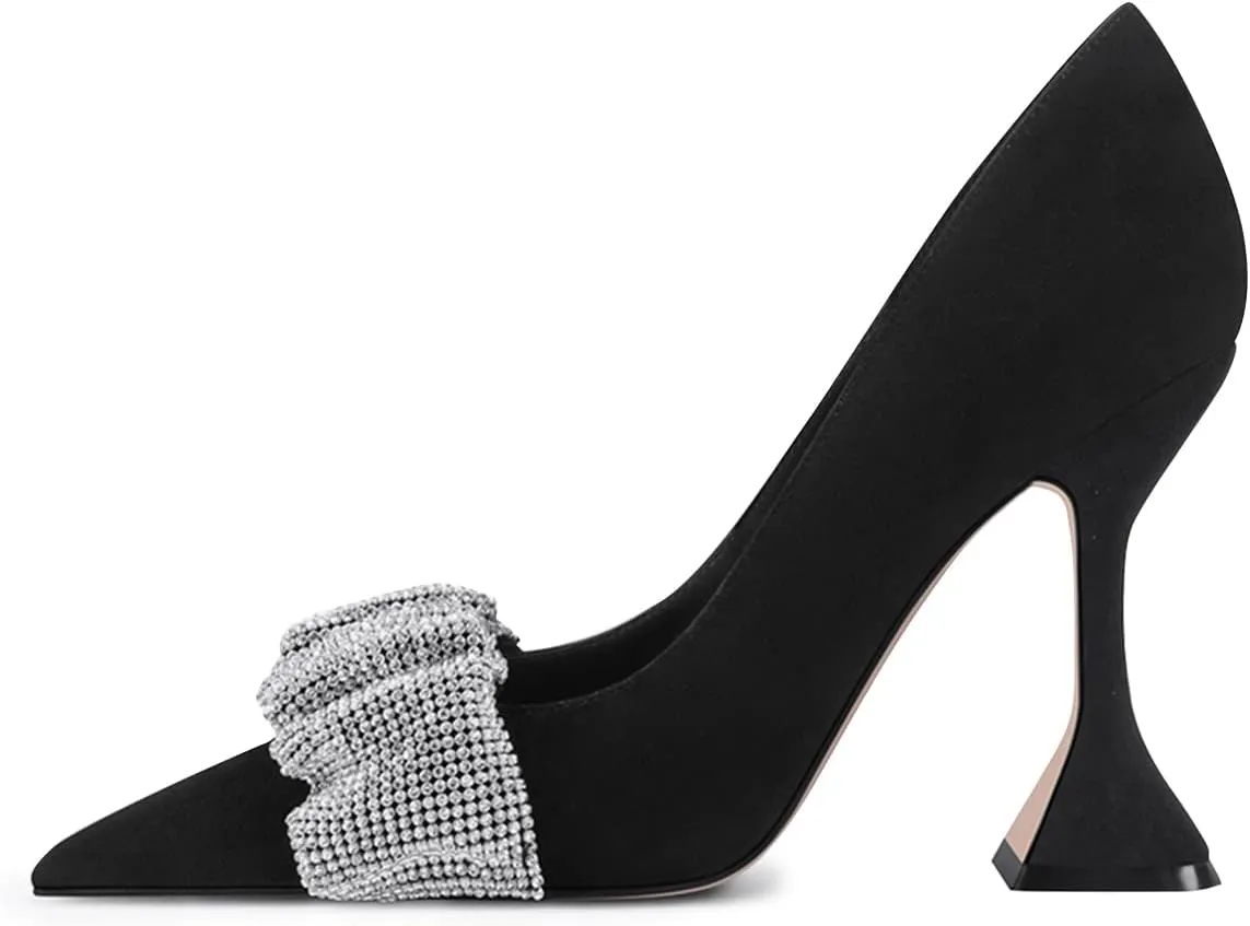 YDN Women Pointed Toe Slip on Pumps Special Kitten High Heel Shoes Party Prom Dress Lady Size 4-16 US