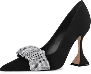 YDN Women Pointed Toe Slip on Pumps Special Kitten High Heel Shoes Party Prom Dress Lady Size 4-16 US