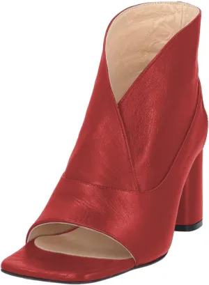 YDN Women's Open Square Toe Ankle Booties Chunky Block High Heels Pull On Backless Sandal Boots Dress Party Stylish Shoes Size 4-16 US