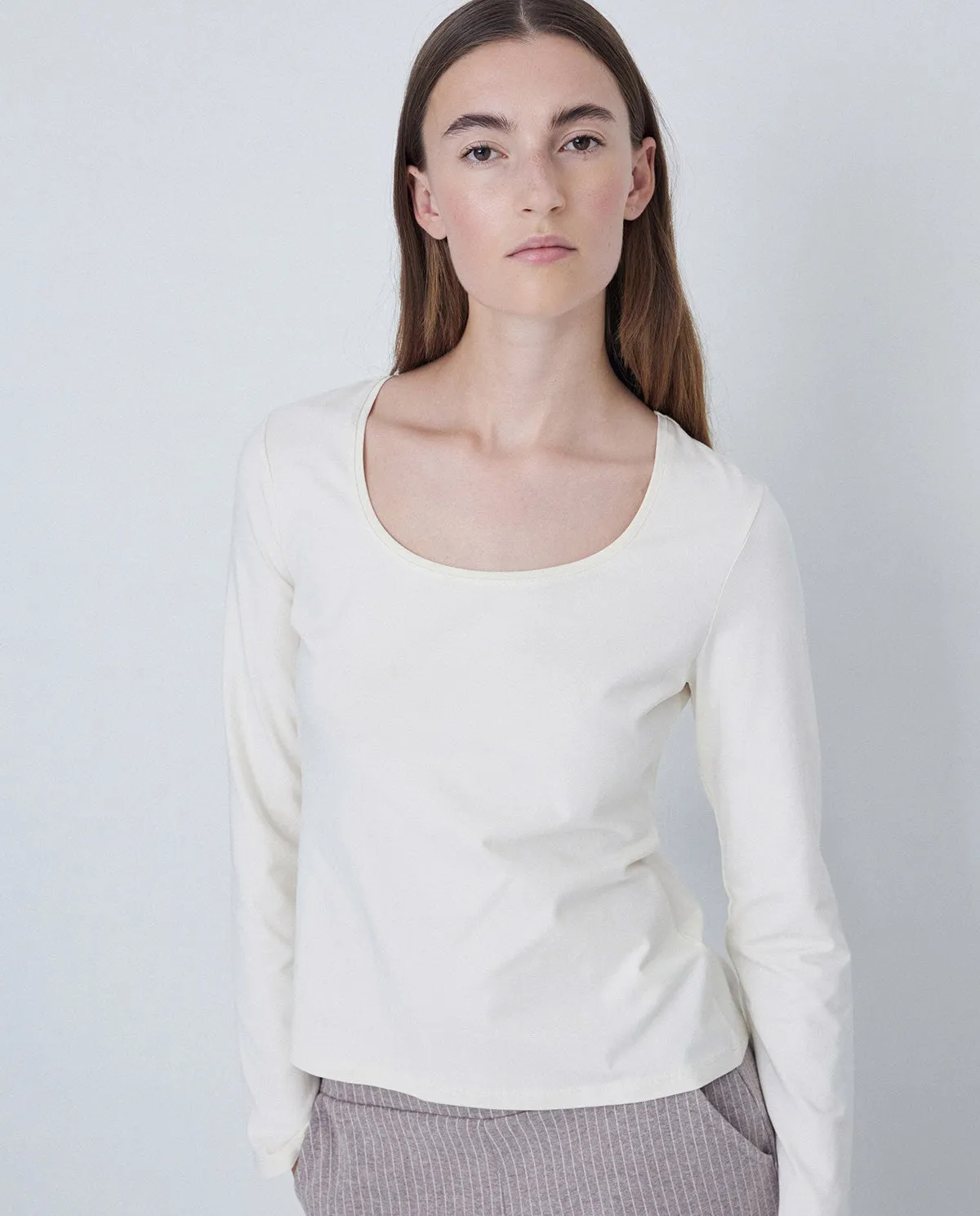 Yerse Thin Flat-Knit Top