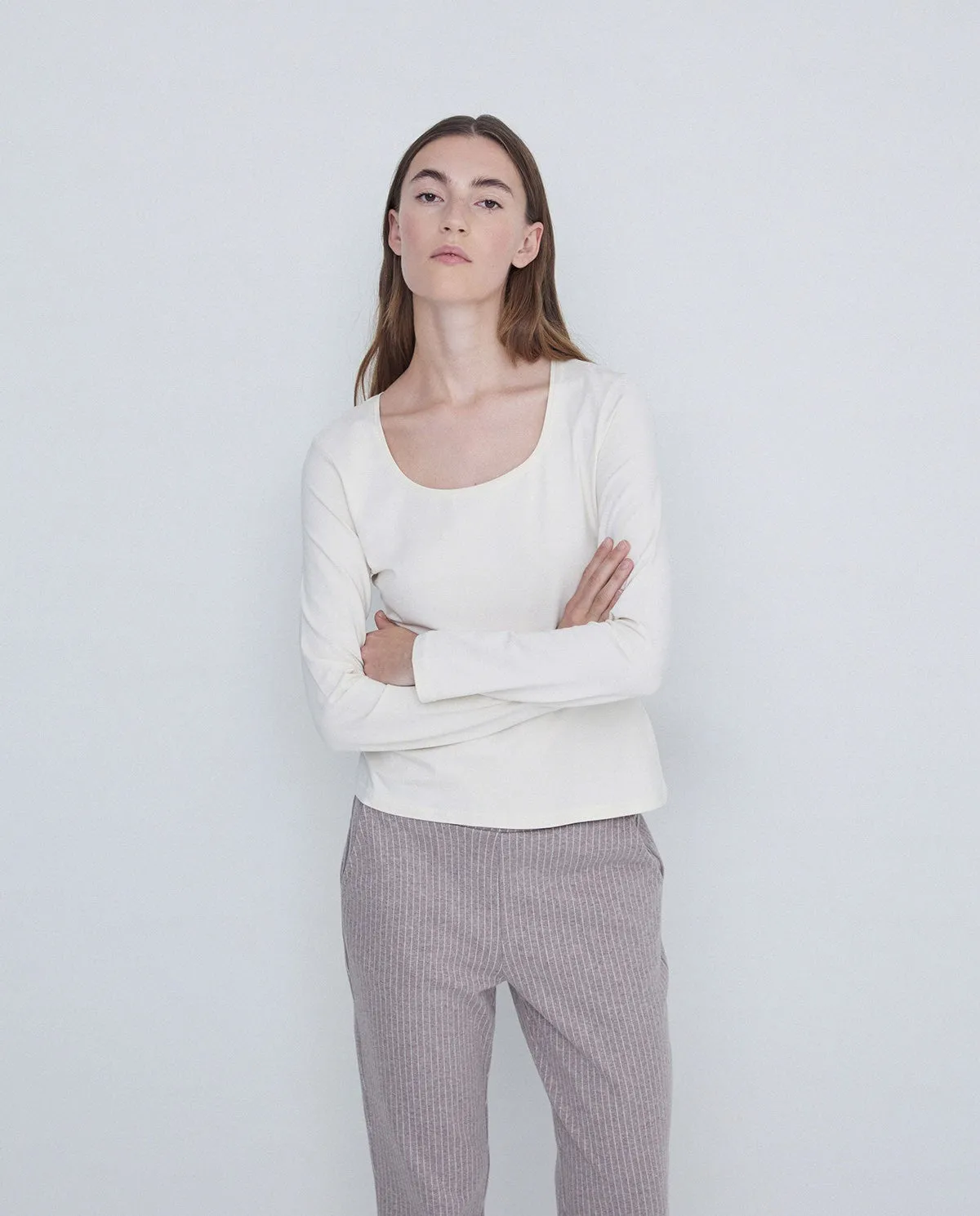 Yerse Thin Flat-Knit Top