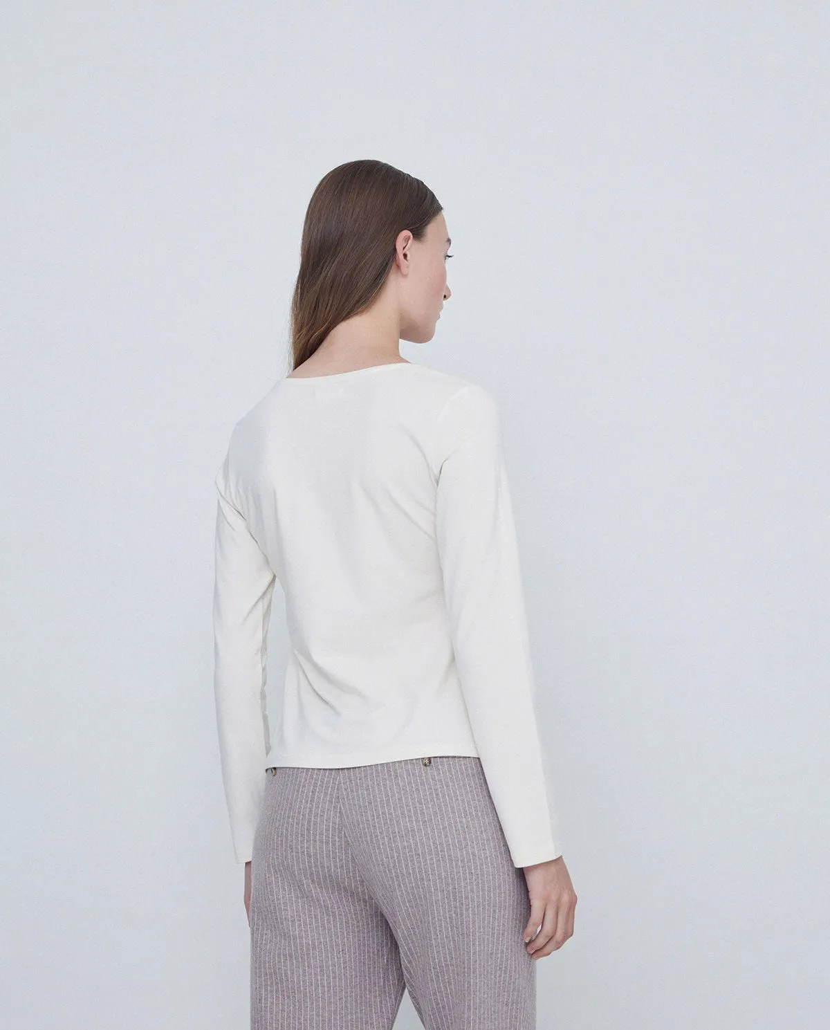 Yerse Thin Flat-Knit Top