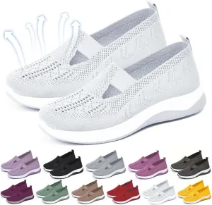 Yilia Orthopedic Shoes for Women, Wide Width Breathable Women Walking Comfortable Slip on Sneakers, Non Slip Food Service Lightweight Sneaker, Comfort Nurse Shoes Arch Support Sneakers