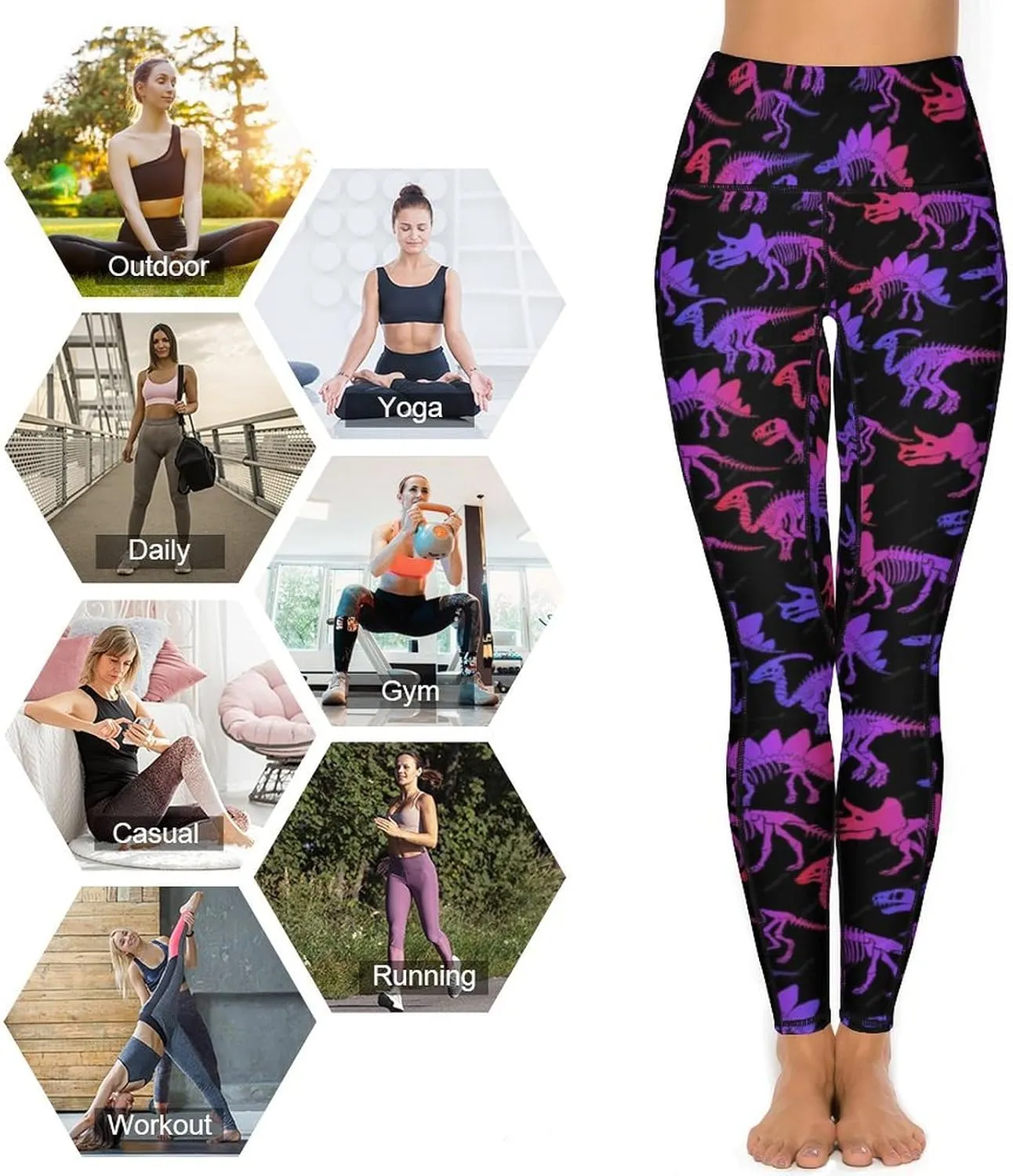 Yoga Pants for Women with Pockets High Waisted Tummy Control Running Sports Workout Yoga Leggings