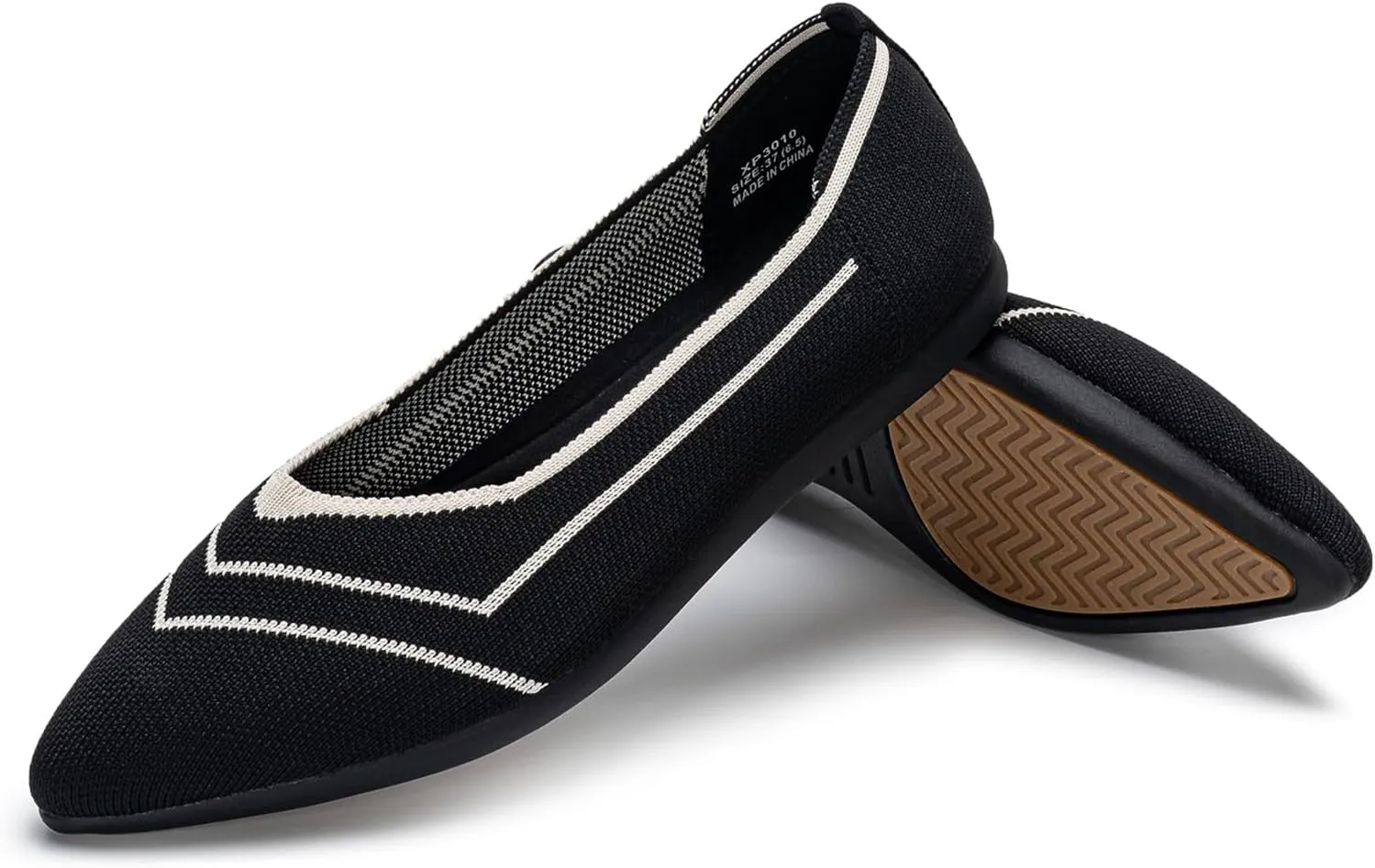 youngshow Women's Ballet Flats Comfortable Work Shoes, Casual Pointed Toe Flats for Office, Dressy Slip-On Walking Shoes