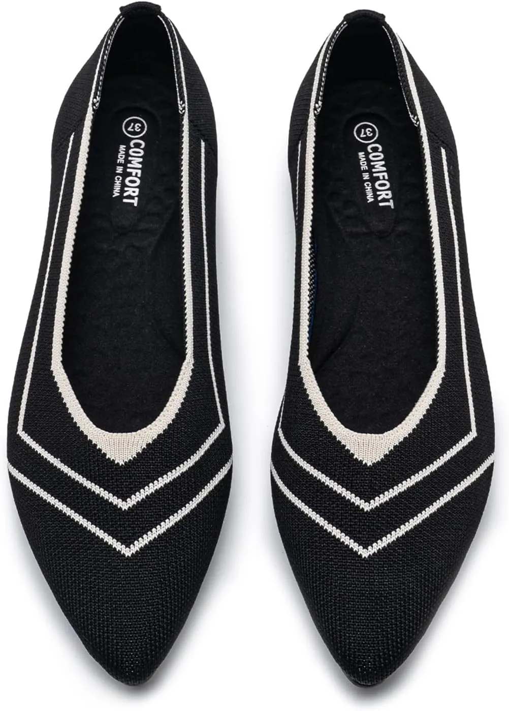 youngshow Women's Ballet Flats Comfortable Work Shoes, Casual Pointed Toe Flats for Office, Dressy Slip-On Walking Shoes