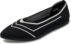 youngshow Women's Ballet Flats Comfortable Work Shoes, Casual Pointed Toe Flats for Office, Dressy Slip-On Walking Shoes