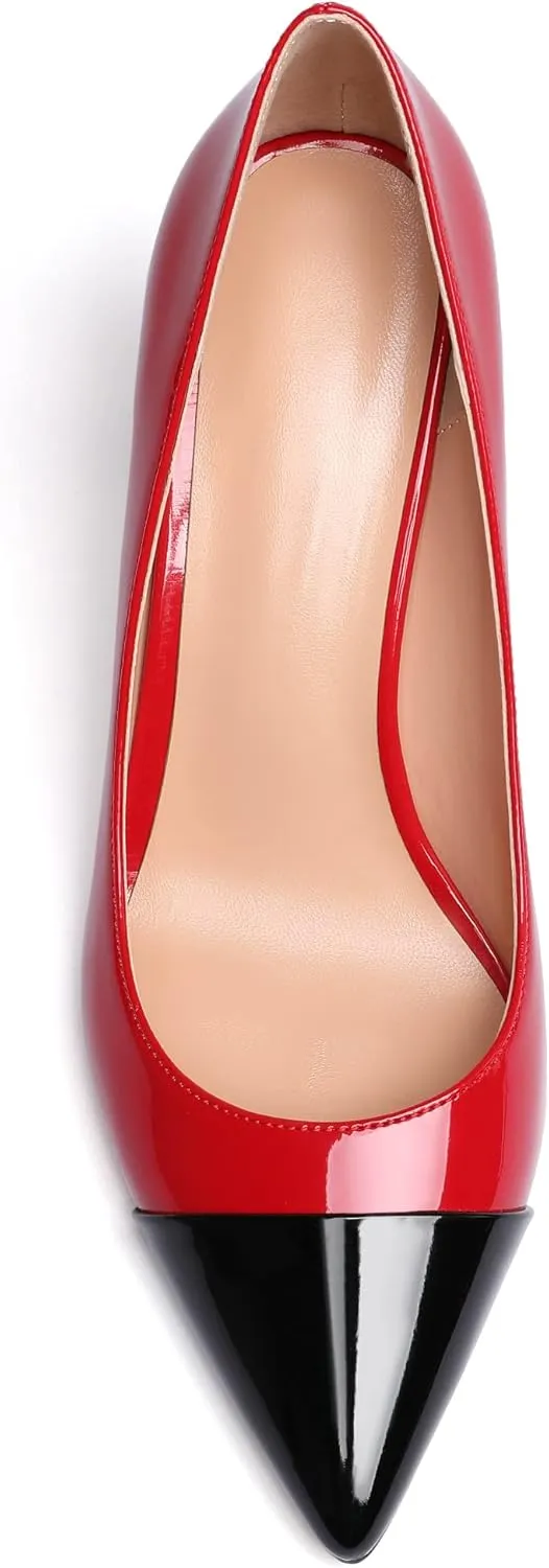 Zamikoo Women's Pointed Toe Classic Pumps Slip On Stiletto Heel Dress Shoes 85mm