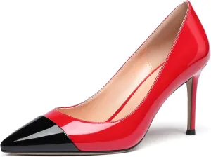 Zamikoo Women's Pointed Toe Classic Pumps Slip On Stiletto Heel Dress Shoes 85mm