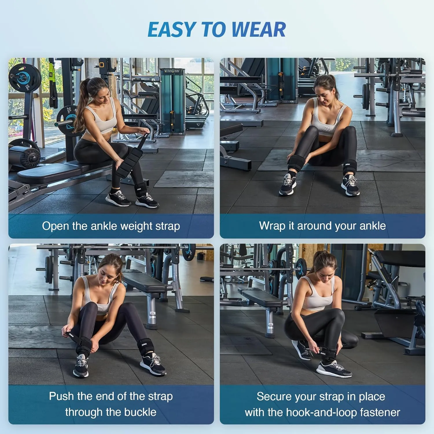 ZELUS Soft Iron Z-Fit Ankle Weights 1 Pair Adjustable, 4LB/7LB/10LB for Women Men, Ultra Thin Leg Weights with Adjustable Straps, Arm Weight for Gym Home Yoga Jogging Walking