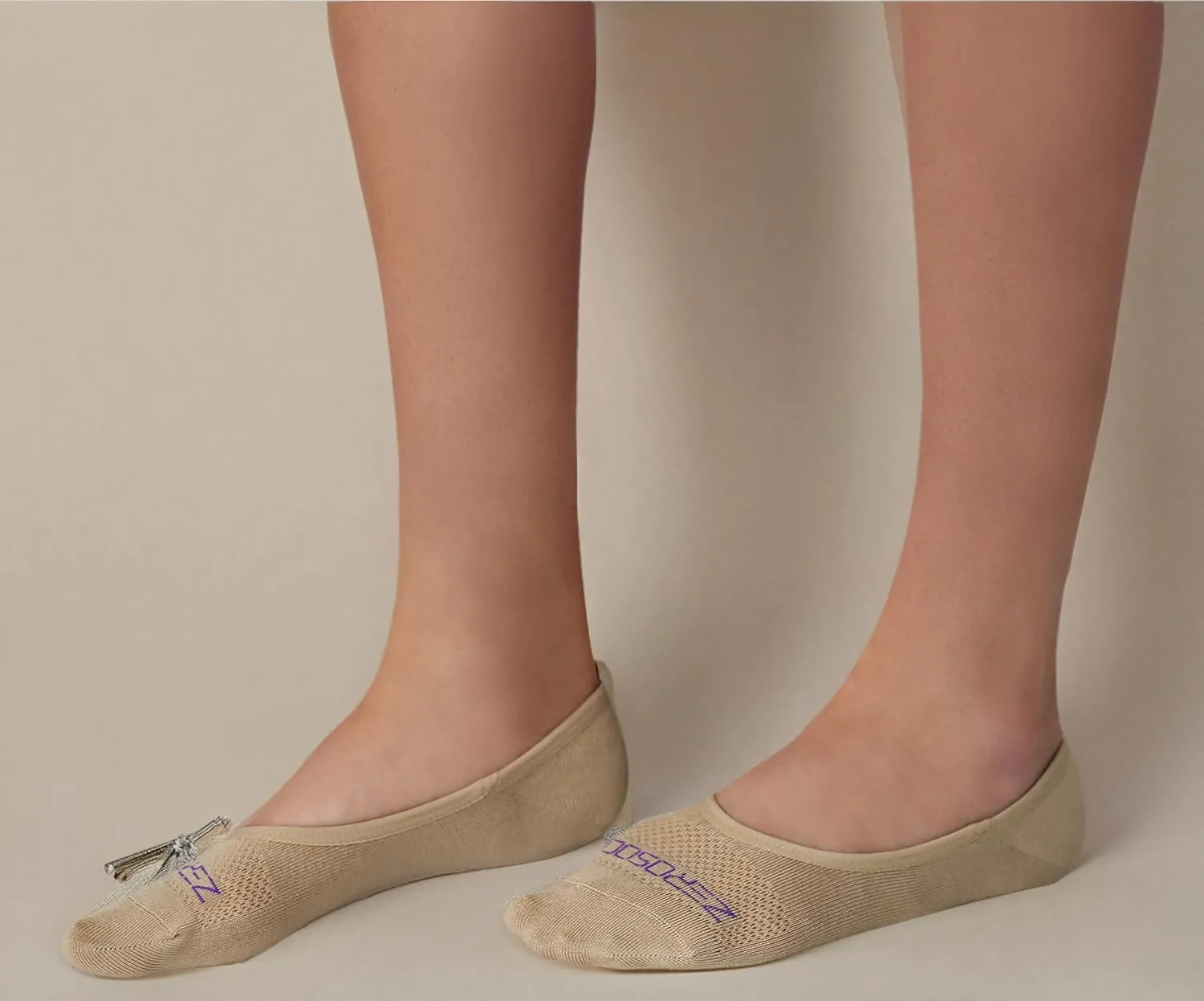 ZeroSock Bamboo Viscose Super Low Invisible Socks With Mesh Ventilation with Anti-Slip Gel Heel Grip (4 Pairs Per Box)