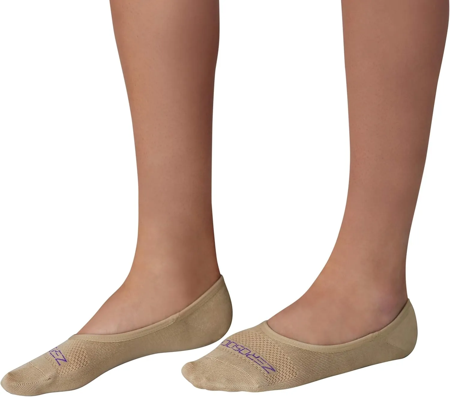 ZeroSock Bamboo Viscose Super Low Invisible Socks With Mesh Ventilation with Anti-Slip Gel Heel Grip (4 Pairs Per Box)
