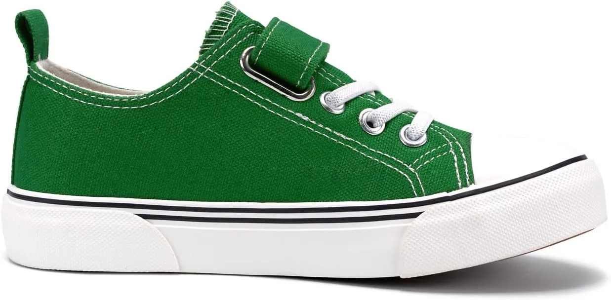 Zoroadke Toddler Boys and Girls Sneakers Low Top Adjustable Strap Canvas Shoes for Kids