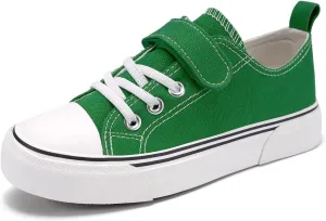 Zoroadke Toddler Boys and Girls Sneakers Low Top Adjustable Strap Canvas Shoes for Kids